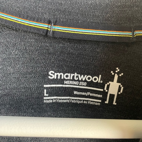 Smartwool Women's Classic Thermal Merino Base Layer 1/4 Zip Heathered Charcoal - Picture 3 of 6